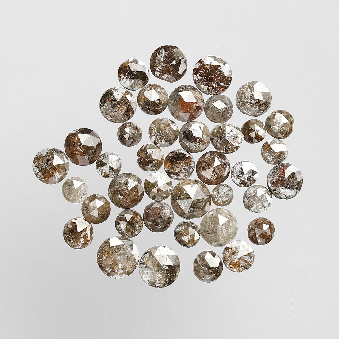 40 Pcs Round Rose Cut Natural Dark Brown Diamonds | 5.66 Ct Loose Diamond Lot For Engagement Ring