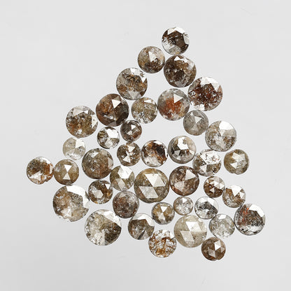 40 Pcs Round Rose Cut Natural Dark Brown Diamonds | 5.66 Ct Loose Diamond Lot For Engagement Ring