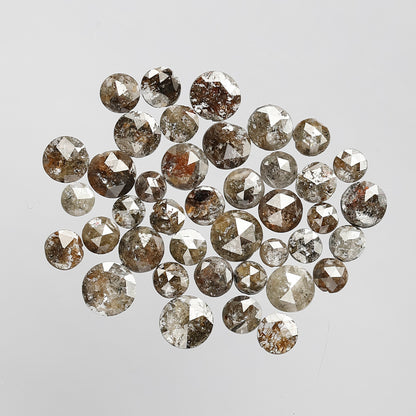 40 Pcs Round Rose Cut Natural Dark Brown Diamonds | 5.66 Ct Loose Diamond Lot For Engagement Ring