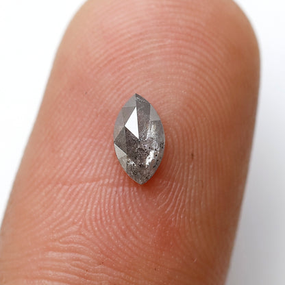 0.35 CT 6 MM Marquise shape Salt and Pepper Diamond Loose Natural Gray Black Color Diamond
