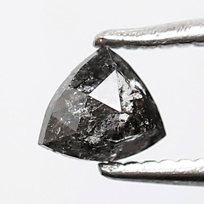 0.38 CT 4 MM Triangle Shape Salt And Pepper Diamond Gray Black Color Natural Loose Diamond