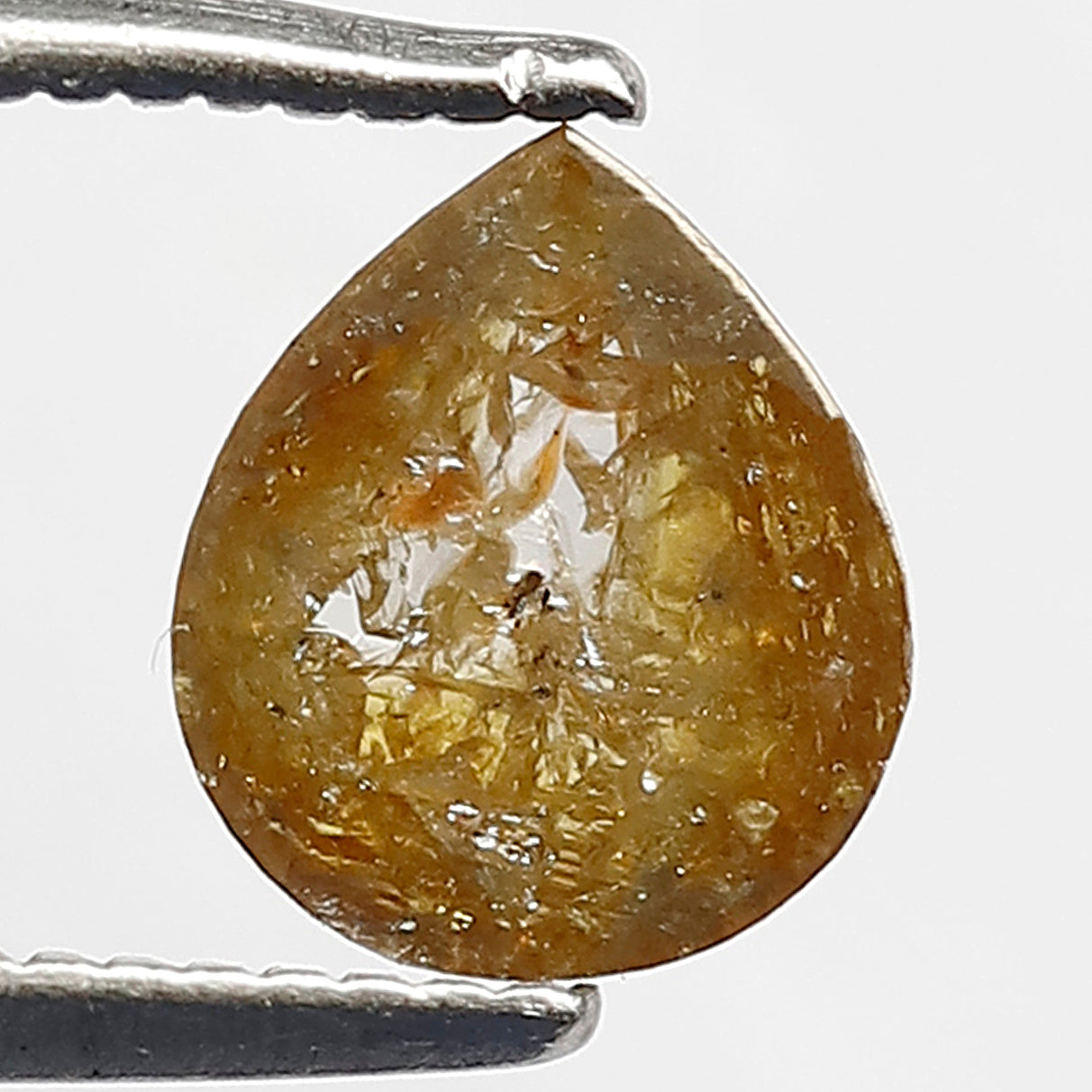 0.68 Ct 7 MM Pear yellowish brown Color Natural Loose Beautiful Diamond Rings,