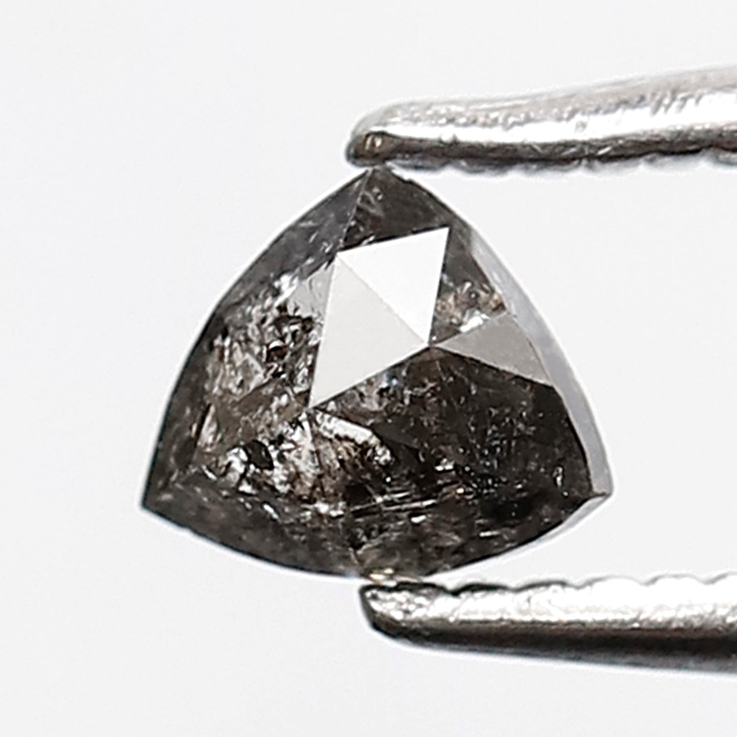 0.38 CT 4 MM Triangle Shape Salt And Pepper Diamond Gray Black Color Natural Loose Diamond