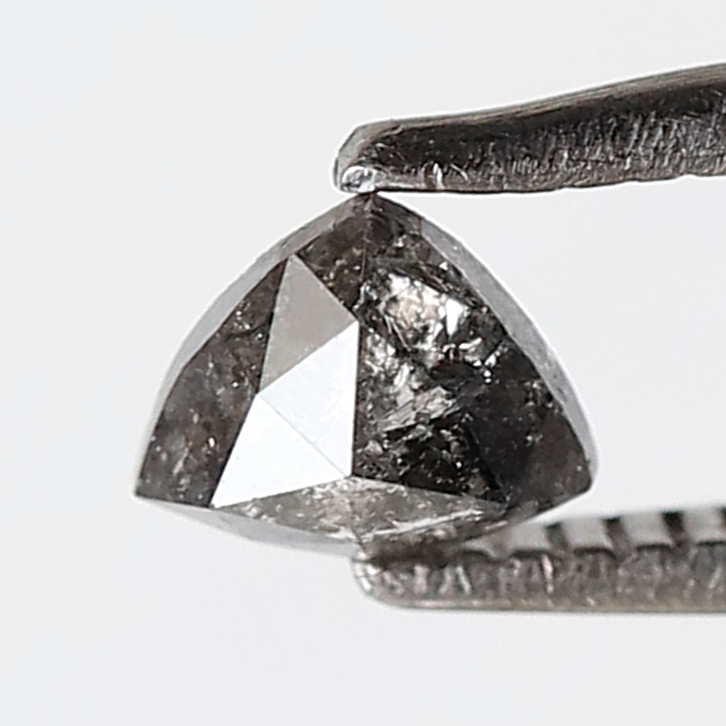 0.38 CT 4 MM Triangle Shape Salt And Pepper Diamond Gray Black Color Natural Loose Diamond