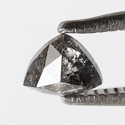 0.38 CT 4 MM Triangle Shape Salt And Pepper Diamond Gray Black Color Natural Loose Diamond