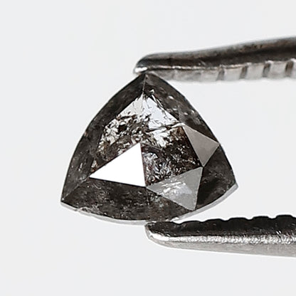 0.38 CT 4 MM Triangle Shape Salt And Pepper Diamond Gray Black Color Natural Loose Diamond