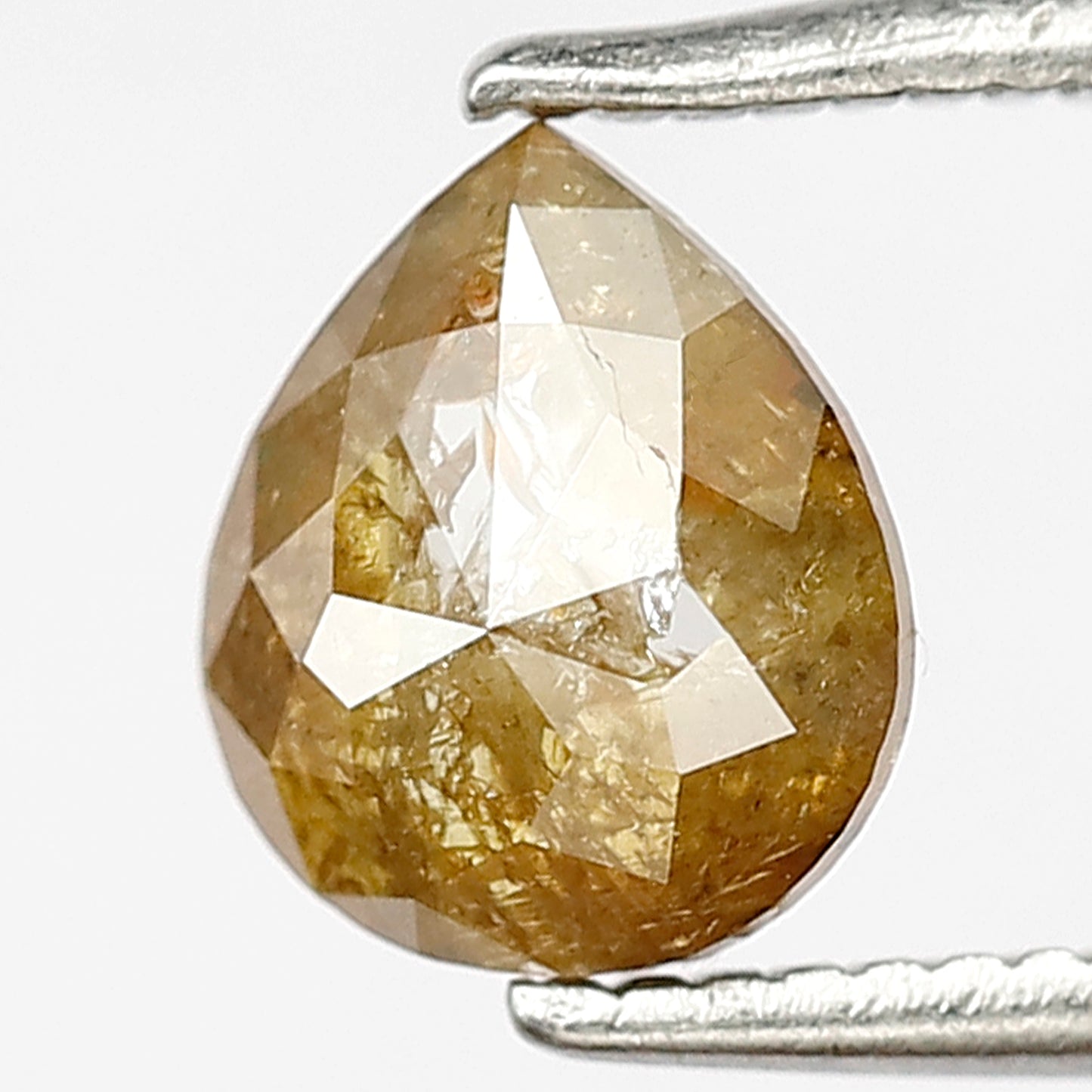 0.68 Ct 7 MM Pear yellowish brown Color Natural Loose Beautiful Diamond Rings,