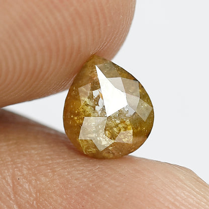 0.68 Ct 7 MM Pear yellowish brown Color Natural Loose Beautiful Diamond Rings,