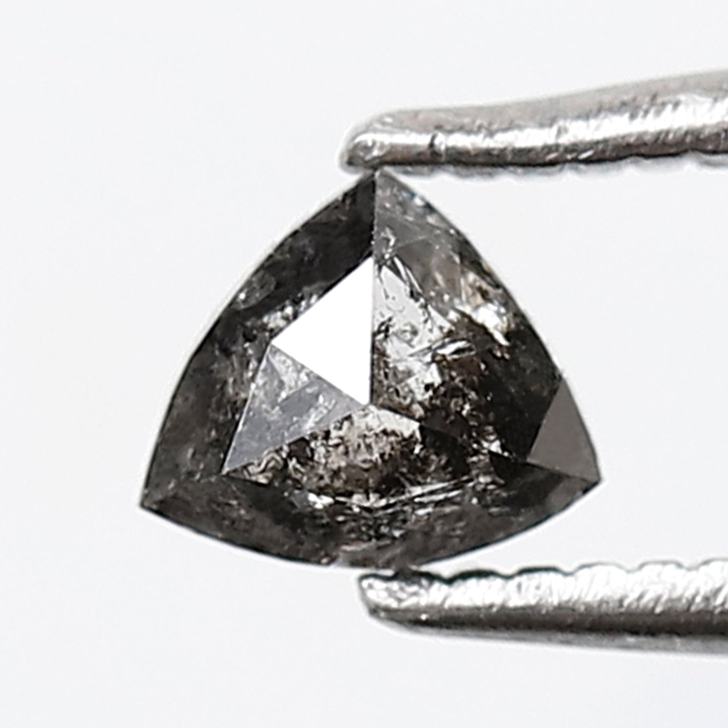 0.38 CT 4 MM Triangle Shape Salt And Pepper Diamond Gray Black Color Natural Loose Diamond