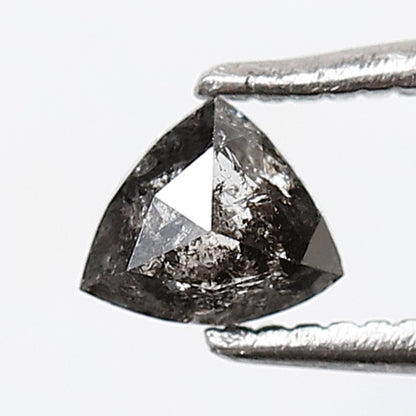 0.38 CT 4 MM Triangle Shape Salt And Pepper Diamond Gray Black Color Natural Loose Diamond