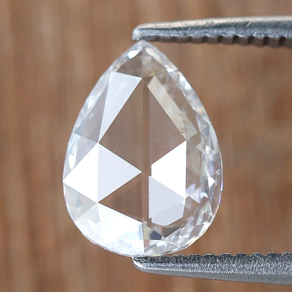 Pear Shape 0.79 Ct Rose Cut Diamond, EF Color VS1 Clarity Natural Loose Diamond for Engagement Ring
