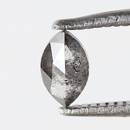 0.29 CT 5.70 MM Marquise Shape Salt and Pepper Diamond Loose Natural Gray Black Color Diamond