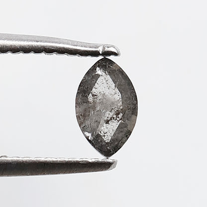 0.29 CT 5.70 MM Marquise Shape Salt and Pepper Diamond Loose Natural Gray Black Color Diamond