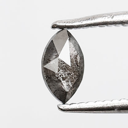 0.29 CT 5.70 MM Marquise Shape Salt and Pepper Diamond Loose Natural Gray Black Color Diamond