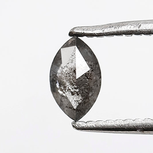 0.29 CT 5.70 MM Marquise Shape Salt and Pepper Diamond Loose Natural Gray Black Color Diamond