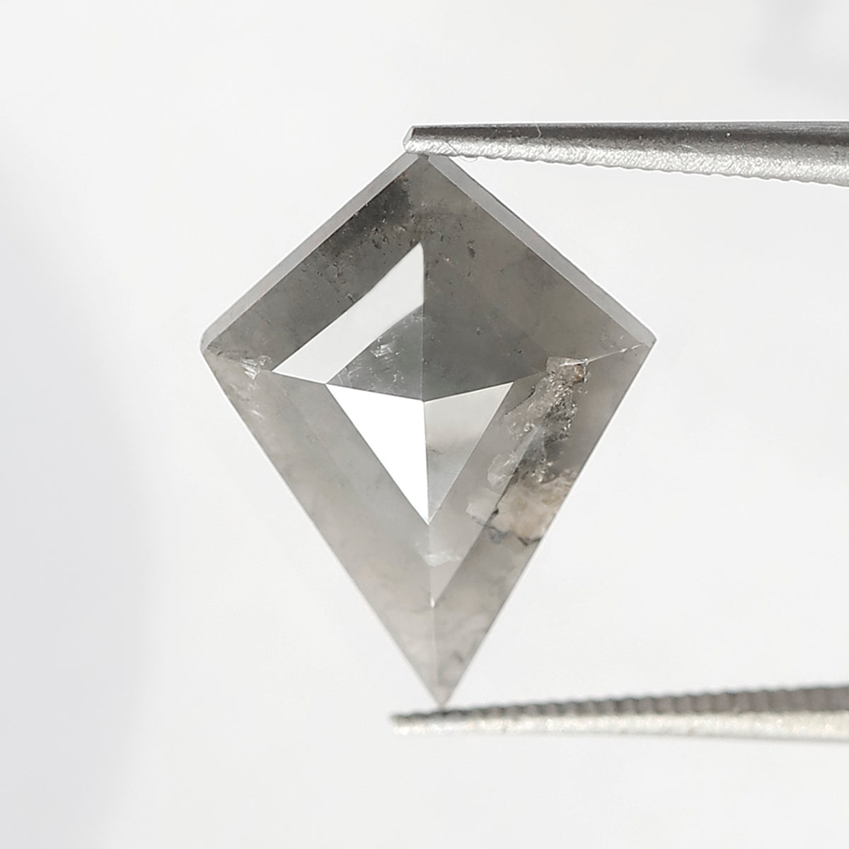 2.96 CT kite Shape Salt and Pepper Diamond 15.50 MM black grey Color Loose Natural Diamond For Wedding Ring