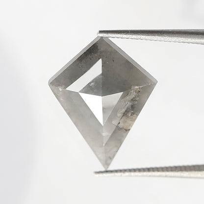 2.96 CT kite Shape Salt and Pepper Diamond 15.50 MM black grey Color Loose Natural Diamond For Wedding Ring