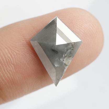 2.96 CT kite Shape Salt and Pepper Diamond 15.50 MM black grey Color Loose Natural Diamond For Wedding Ring