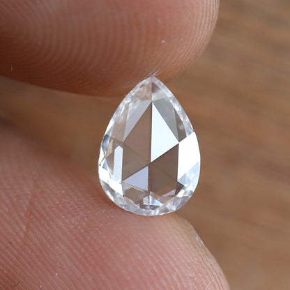 Pear Shape 0.79 Ct Rose Cut Diamond, EF Color VS1 Clarity Natural Loose Diamond for Engagement Ring