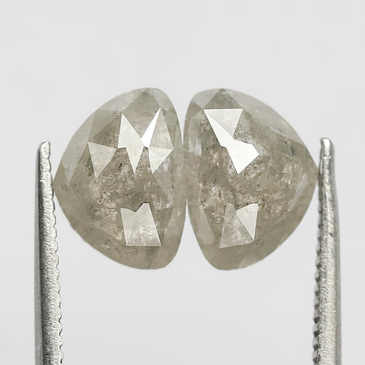 3.20 Ct Heart Shape Salt & Pepper Diamond | 6.40 mm Gray Black Natural Loose Diamond for Ring