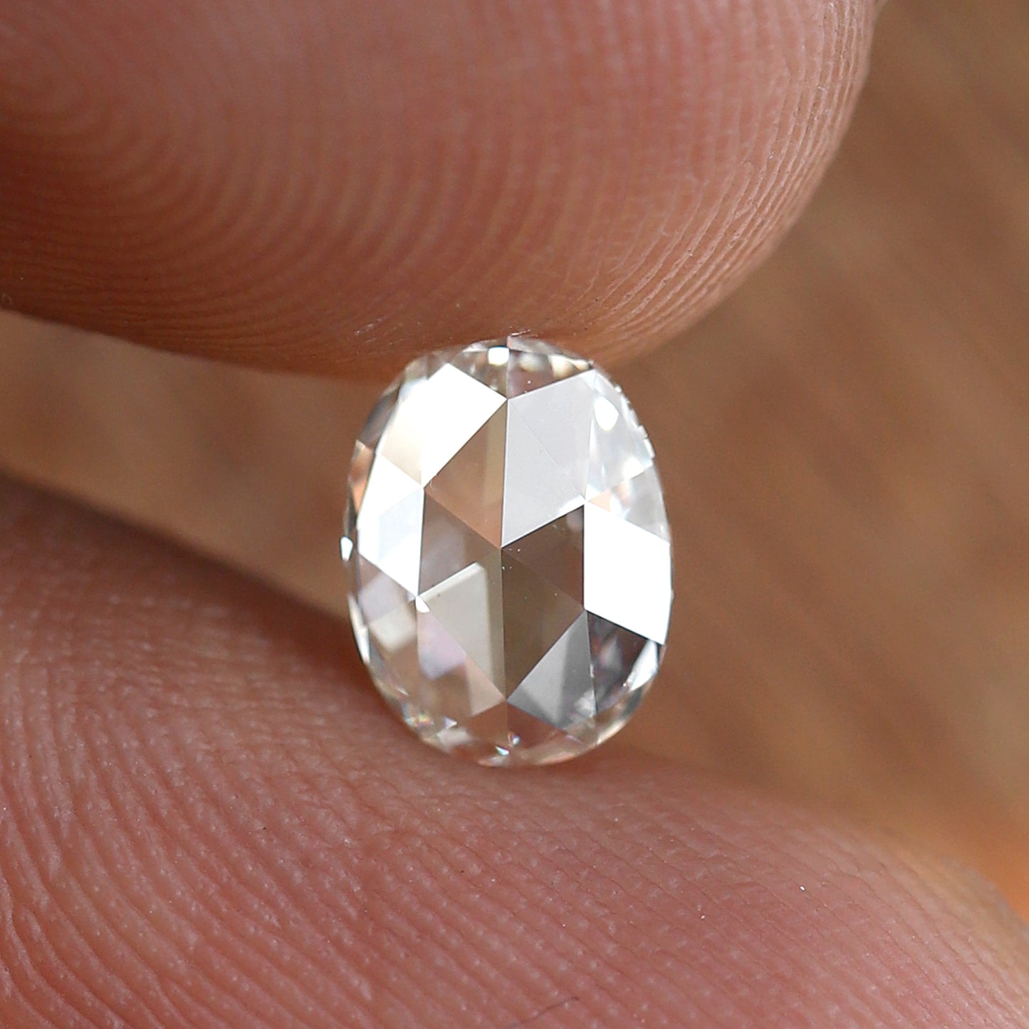 0.70 Ct Natural Oval Rose Cut Diamond, HI VS Loose Diamond, 7.00 mm for Wedding or Engagement Ring