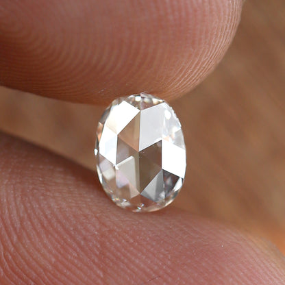 0.70 Ct Natural Oval Rose Cut Diamond, HI VS Loose Diamond, 7.00 mm for Wedding or Engagement Ring