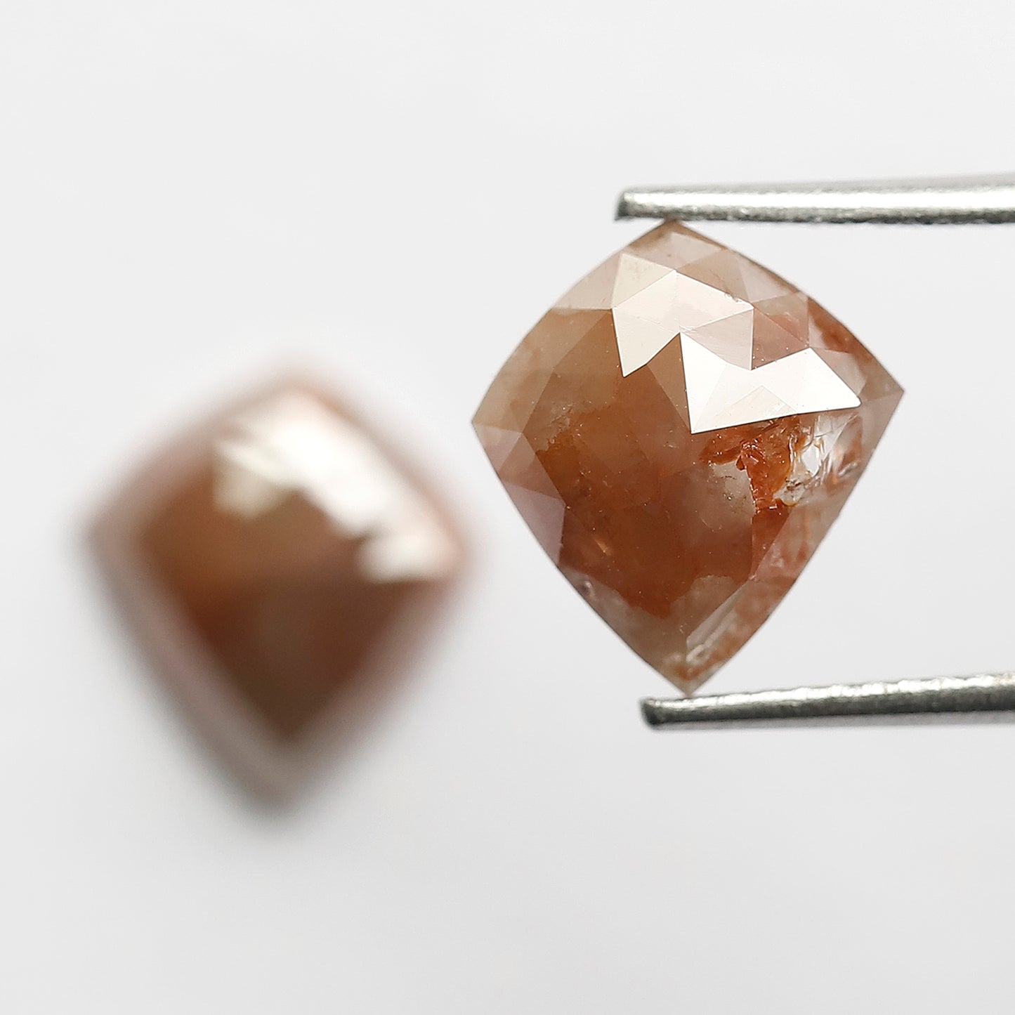 4.57 CT Pair Of Modified cut Diamonds, 11 MM Natural Reddish Gray Color Earth Mined Rustic Diamonds