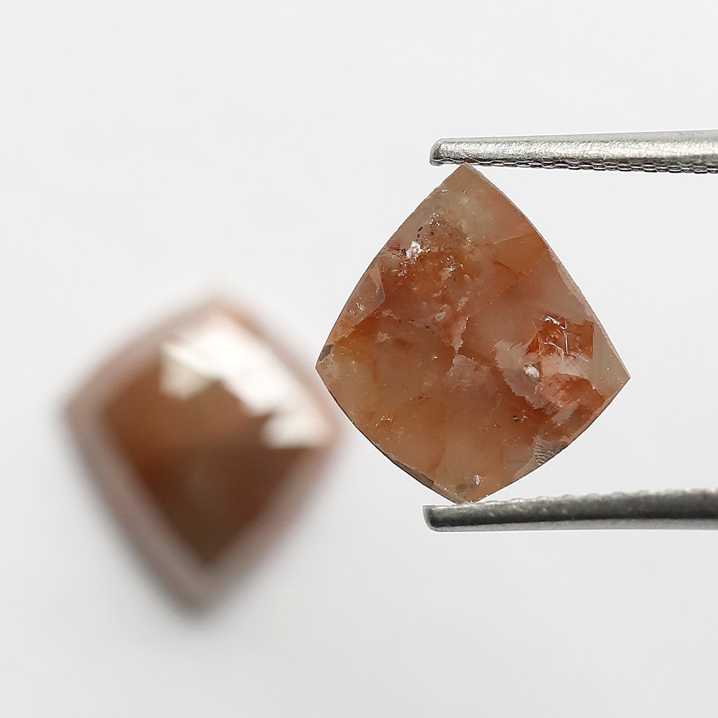 4.57 CT Pair Of Modified cut Diamonds, 11 MM Natural Reddish Gray Color Earth Mined Rustic Diamonds