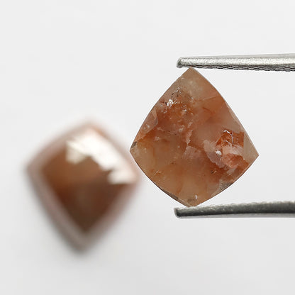 4.57 CT Pair Of Modified cut Diamonds, 11 MM Natural Reddish Gray Color Earth Mined Rustic Diamonds