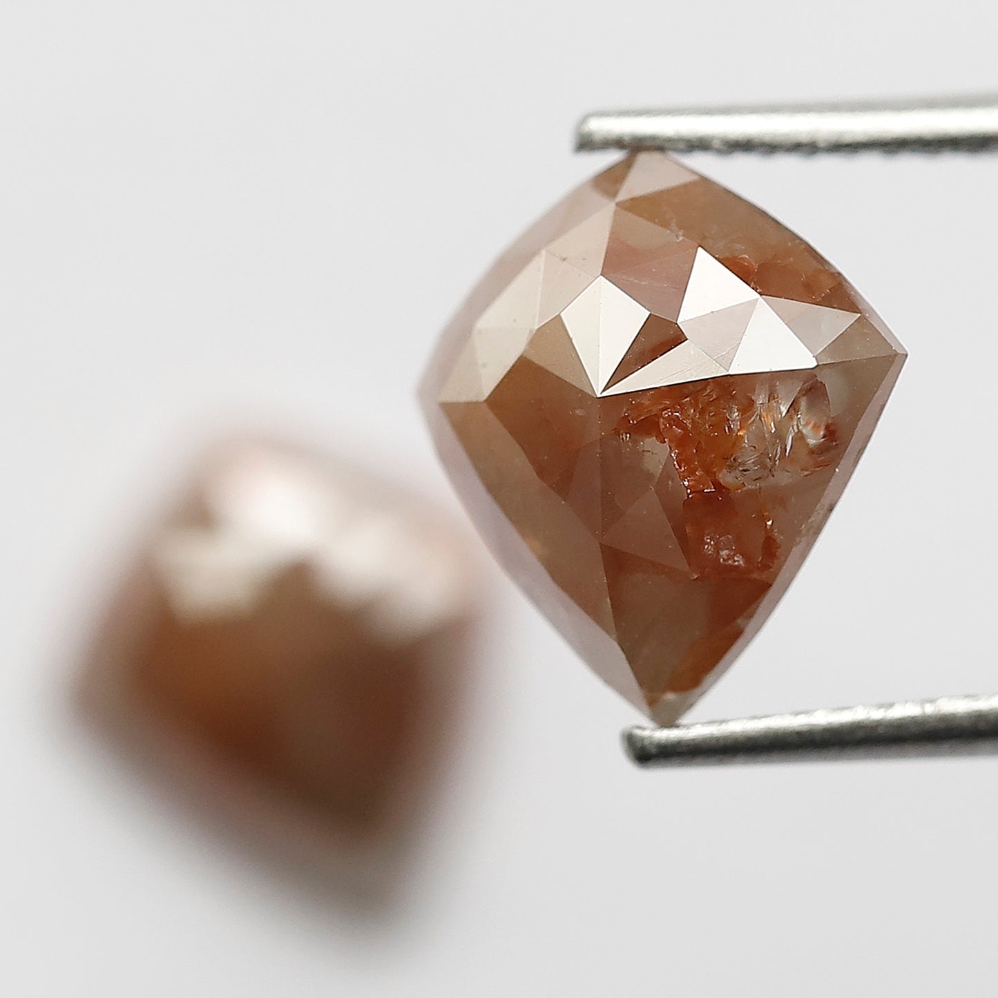 4.57 CT Pair Of Modified cut Diamonds, 11 MM Natural Reddish Gray Color Earth Mined Rustic Diamonds