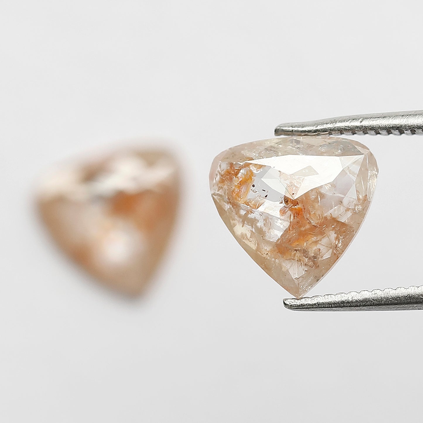 Natural 2.63 CT Translucent Pear Shape Rustic Diamonds Pair, Loose Orangish Gray Earth Mined Diamonds
