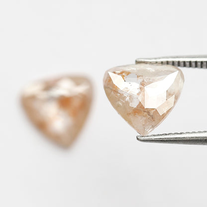 Natural 2.63 CT Translucent Pear Shape Rustic Diamonds Pair, Loose Orangish Gray Earth Mined Diamonds