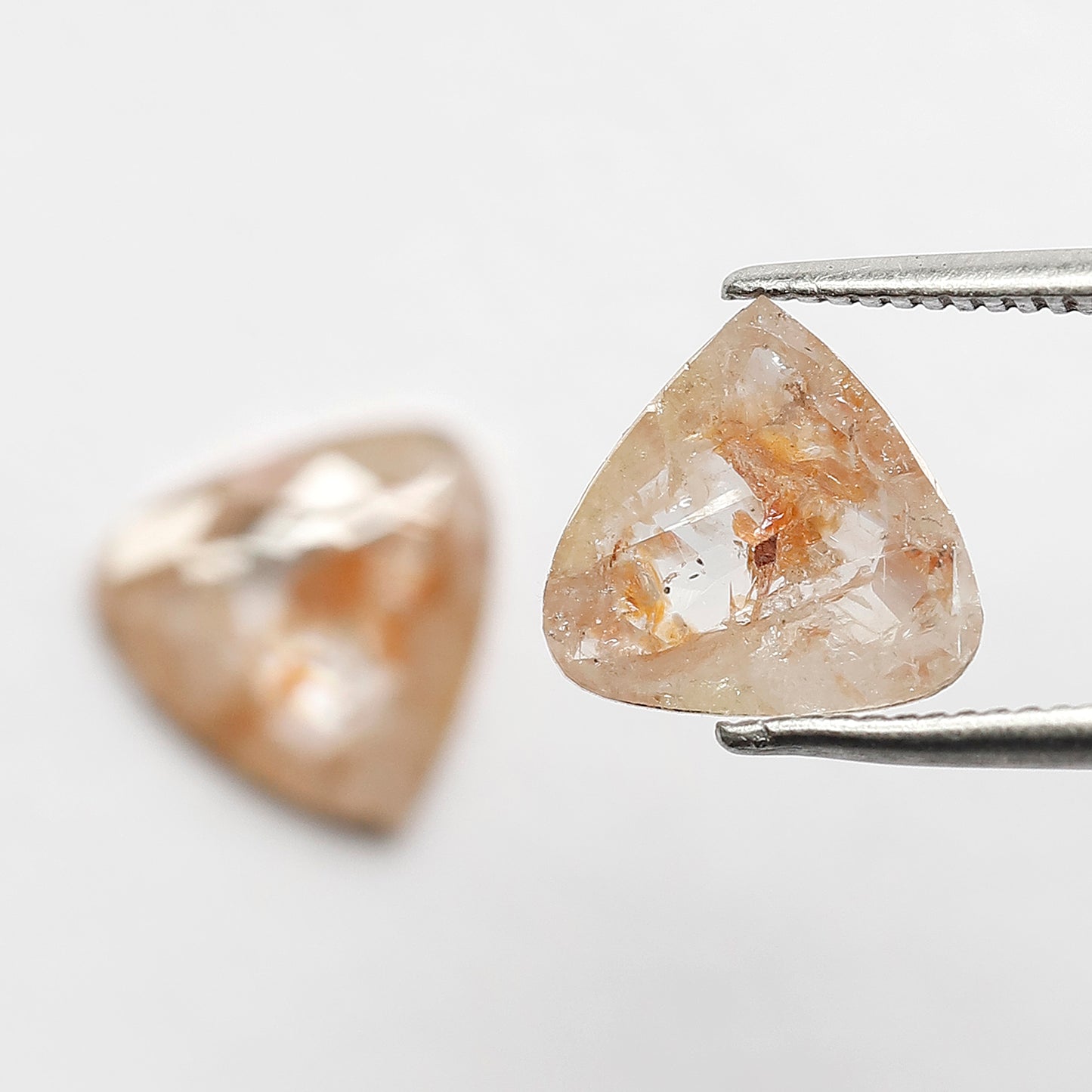 Natural 2.63 CT Translucent Pear Shape Rustic Diamonds Pair, Loose Orangish Gray Earth Mined Diamonds