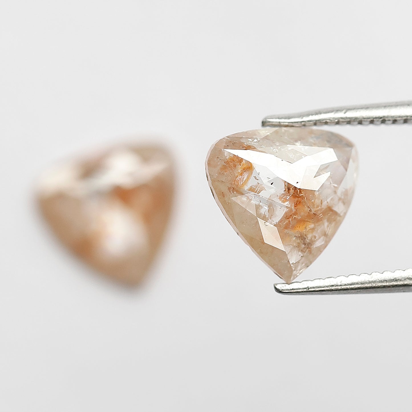 Natural 2.63 CT Translucent Pear Shape Rustic Diamonds Pair, Loose Orangish Gray Earth Mined Diamonds