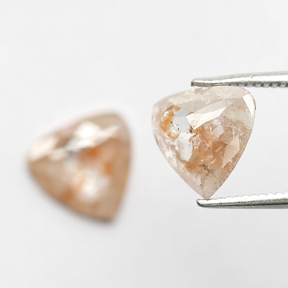 Natural 2.63 CT Translucent Pear Shape Rustic Diamonds Pair, Loose Orangish Gray Earth Mined Diamonds