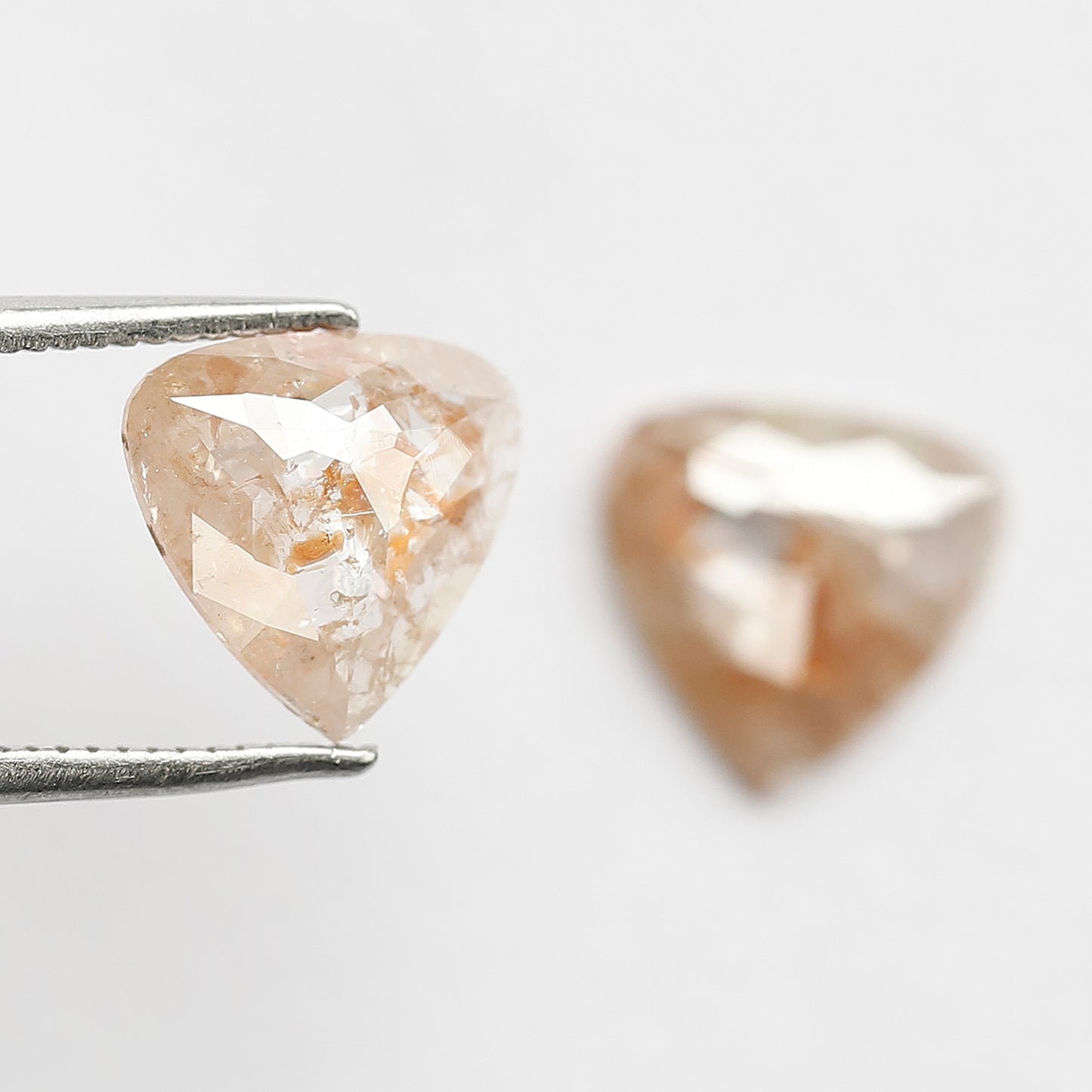 Natural 2.63 CT Translucent Pear Shape Rustic Diamonds Pair, Loose Orangish Gray Earth Mined Diamonds