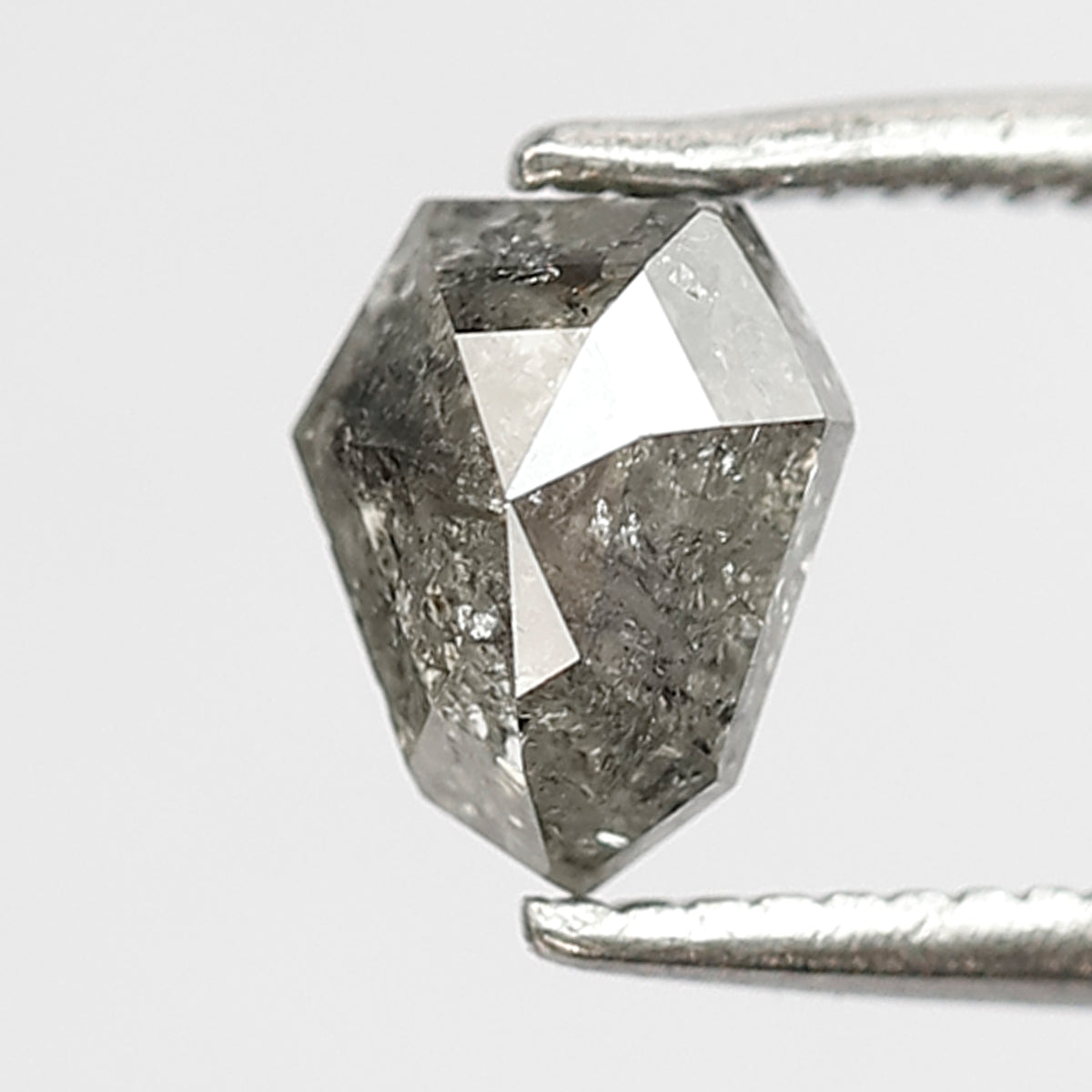 0.95 CT shield Shape Salt and Pepper Diamond 6.50 MM black grey Color Loose Natural Diamond For Wedding Ring