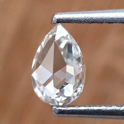 Pear Shape 0.32 Ct Rose Cut Diamond, Natural FG- VS Diamond, 6 x 4 mm Loose Stone for Custom Ring