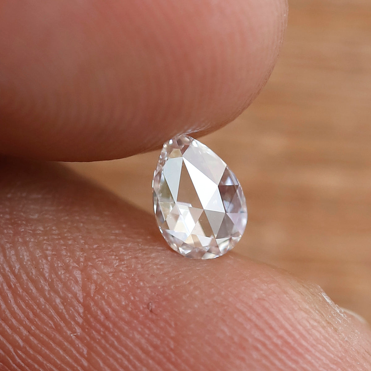 Pear Shape 0.32 Ct Rose Cut Diamond, Natural FG- VS Diamond, 6 x 4 mm Loose Stone for Custom Ring