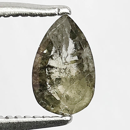 0.75 Ct pear shape Salt and Pepper diamond greenish diamond