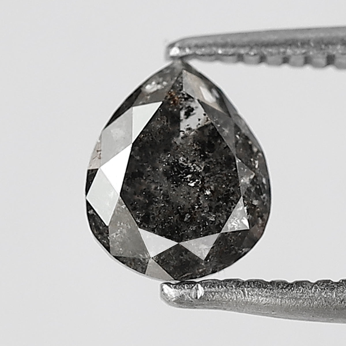 0.64 CT pear Shape Salt and Pepper 6 MM black grey Color Loose Natural Diamond For Wedding Ring