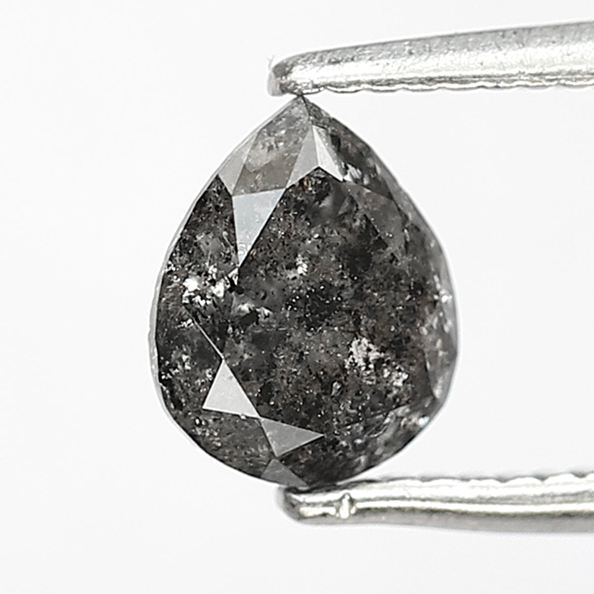0.64 CT pear Shape Salt and Pepper 6 MM black grey Color Loose Natural Diamond For Wedding Ring