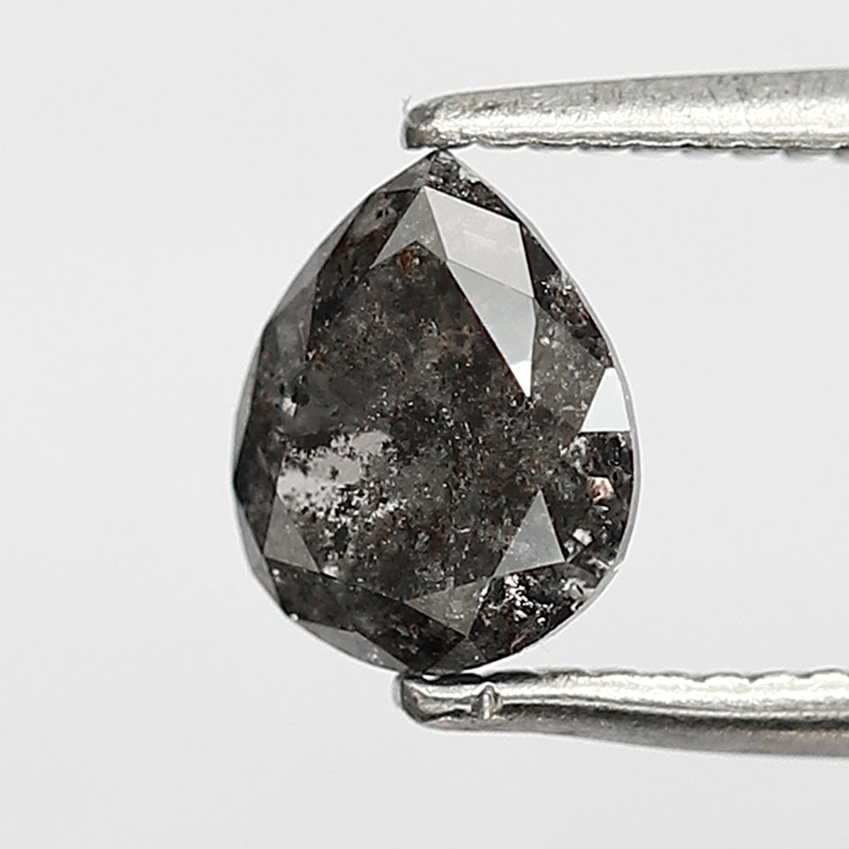 0.64 CT pear Shape Salt and Pepper 6 MM black grey Color Loose Natural Diamond For Wedding Ring