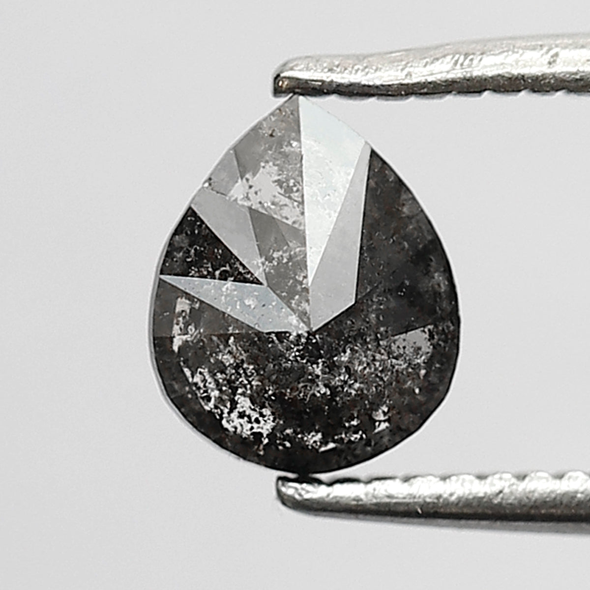 0.64 CT pear Shape Salt and Pepper 6 MM black grey Color Loose Natural Diamond For Wedding Ring