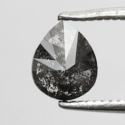 0.64 CT pear Shape Salt and Pepper 6 MM black grey Color Loose Natural Diamond For Wedding Ring