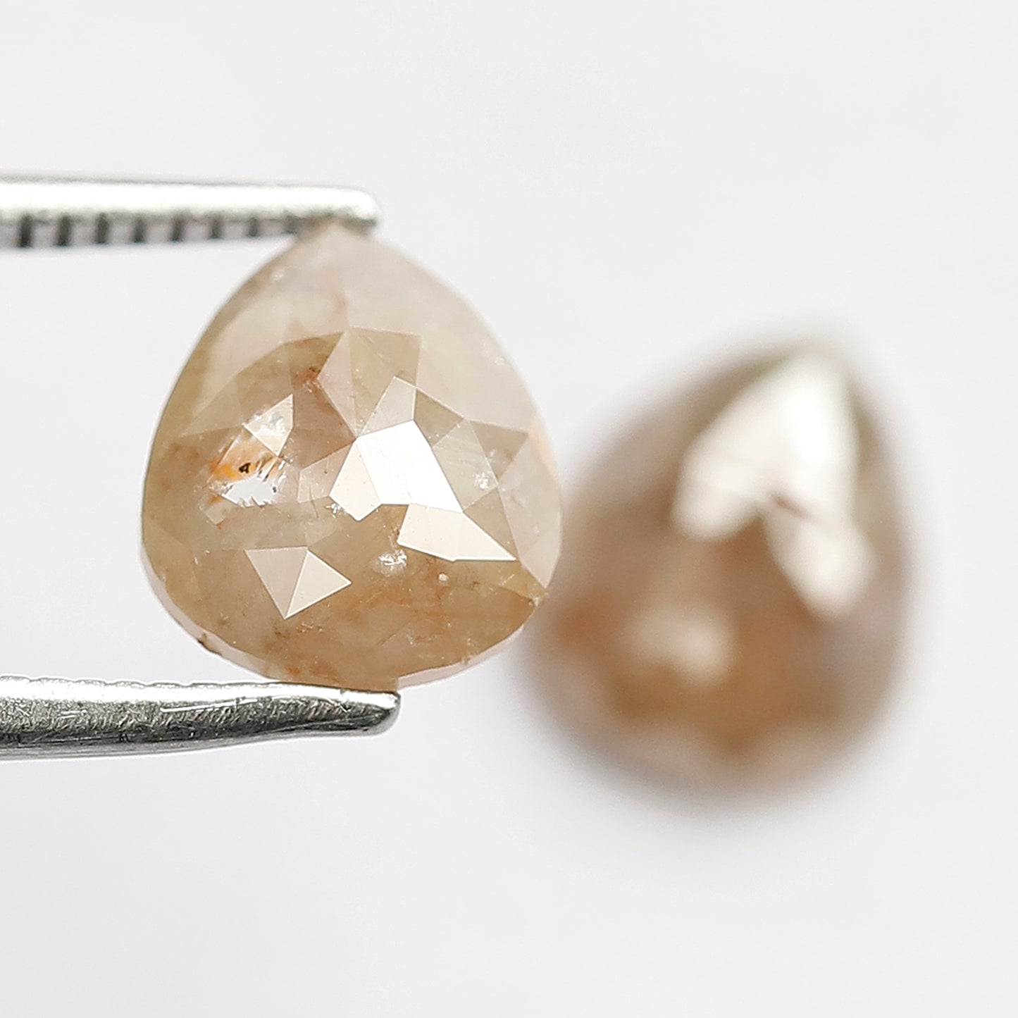 2.41 CT Pear Rustic Diamond Pair, Loose Earth Mined Grayish Red color Diamonds For Bridal Jewelry