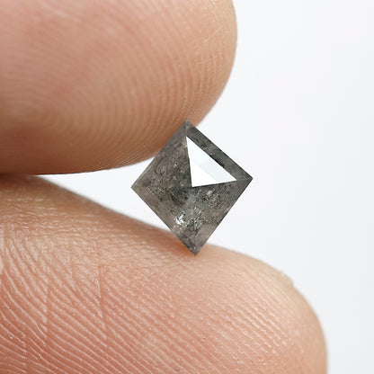 0.89 CT kite Shape Salt and Pepper Diamond 7 MM black grey Color Loose Natural Diamond For Wedding Ring