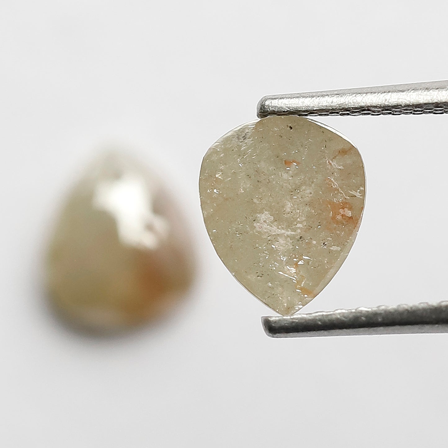 Pear Pair 2.06 Ct Natural Grayish Light Green Rustic Diamonds | 7.50 mm Loose Earrings Stones