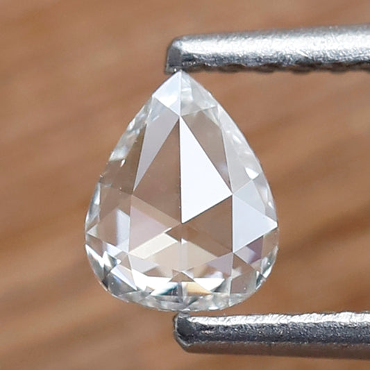 0.27 CT Pear Shape Natural Rose Cut Diamond, 5.30 x 4.20 mm GH color Si Clarity Loose Diamond