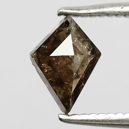 0.76 CT 7.1 MM salt and pepper diamond fancy brown color kite cut for custom ring